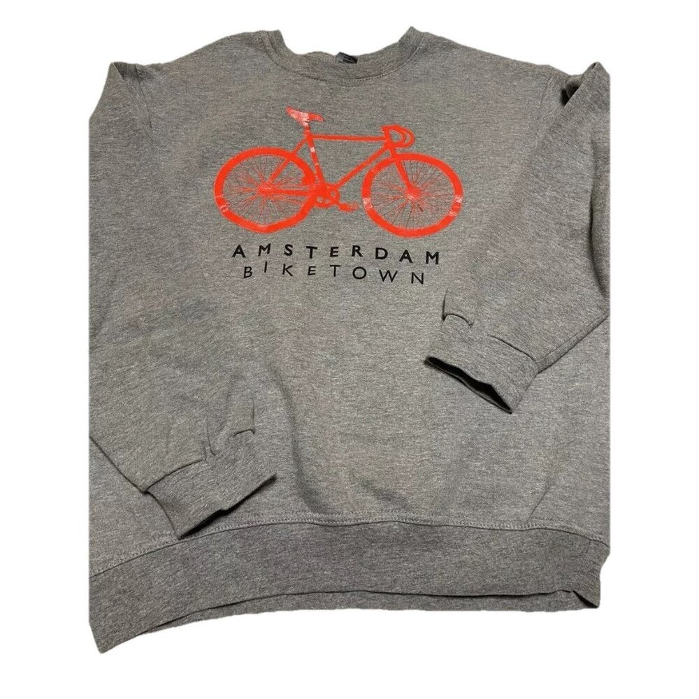 Logo‎ Star Amsterdam Sweatshirt Small Gray Bike Town Activewear Athletic